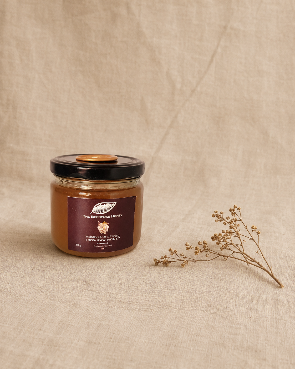 Valley Wildflower Honey A700 — 360g jar of raw multifloral Himalayan honey, The Beespoke Honey